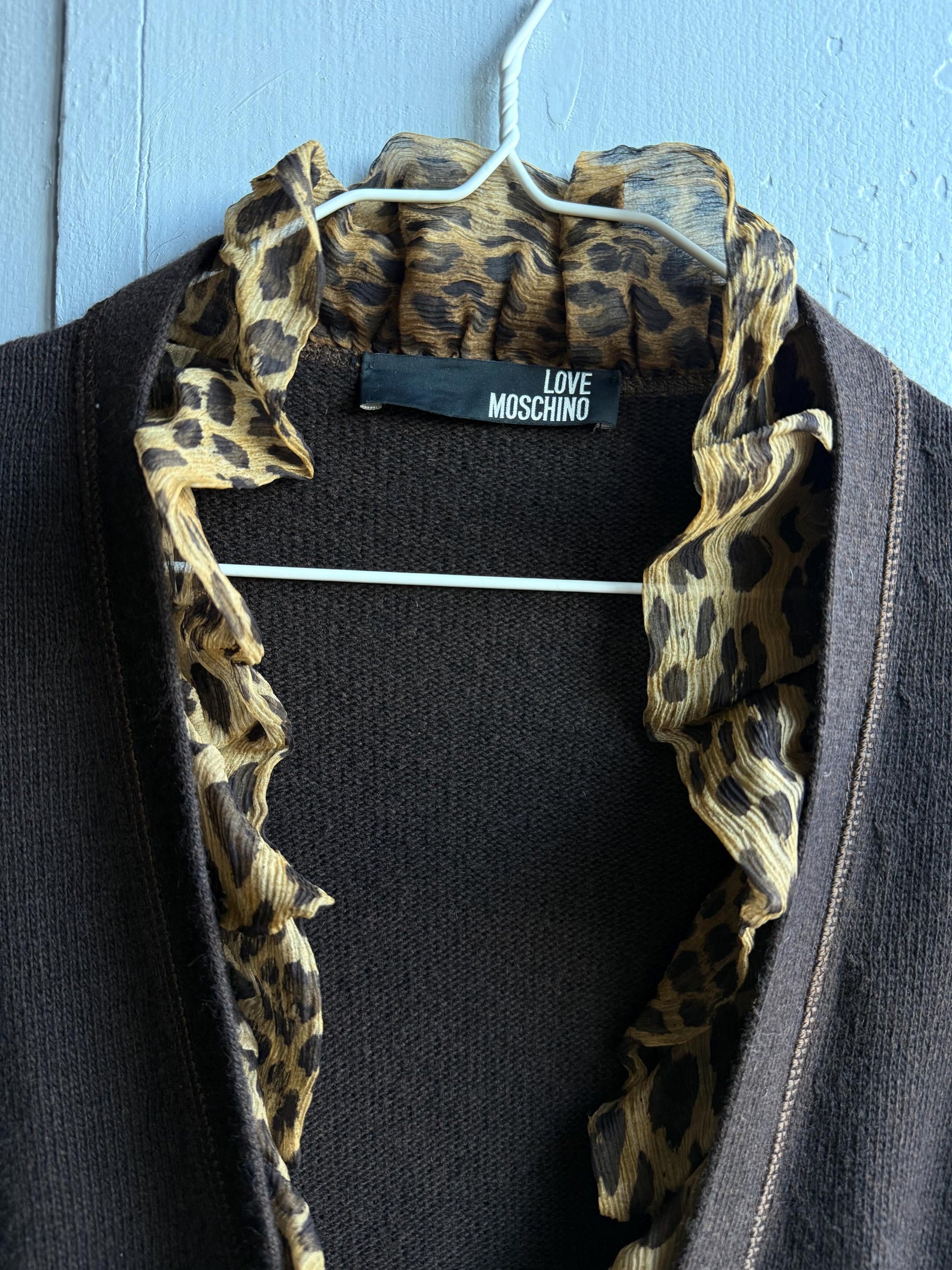 Vintage Love Moschino brown long woman vest, wool - cashmere - angora blend cardigan