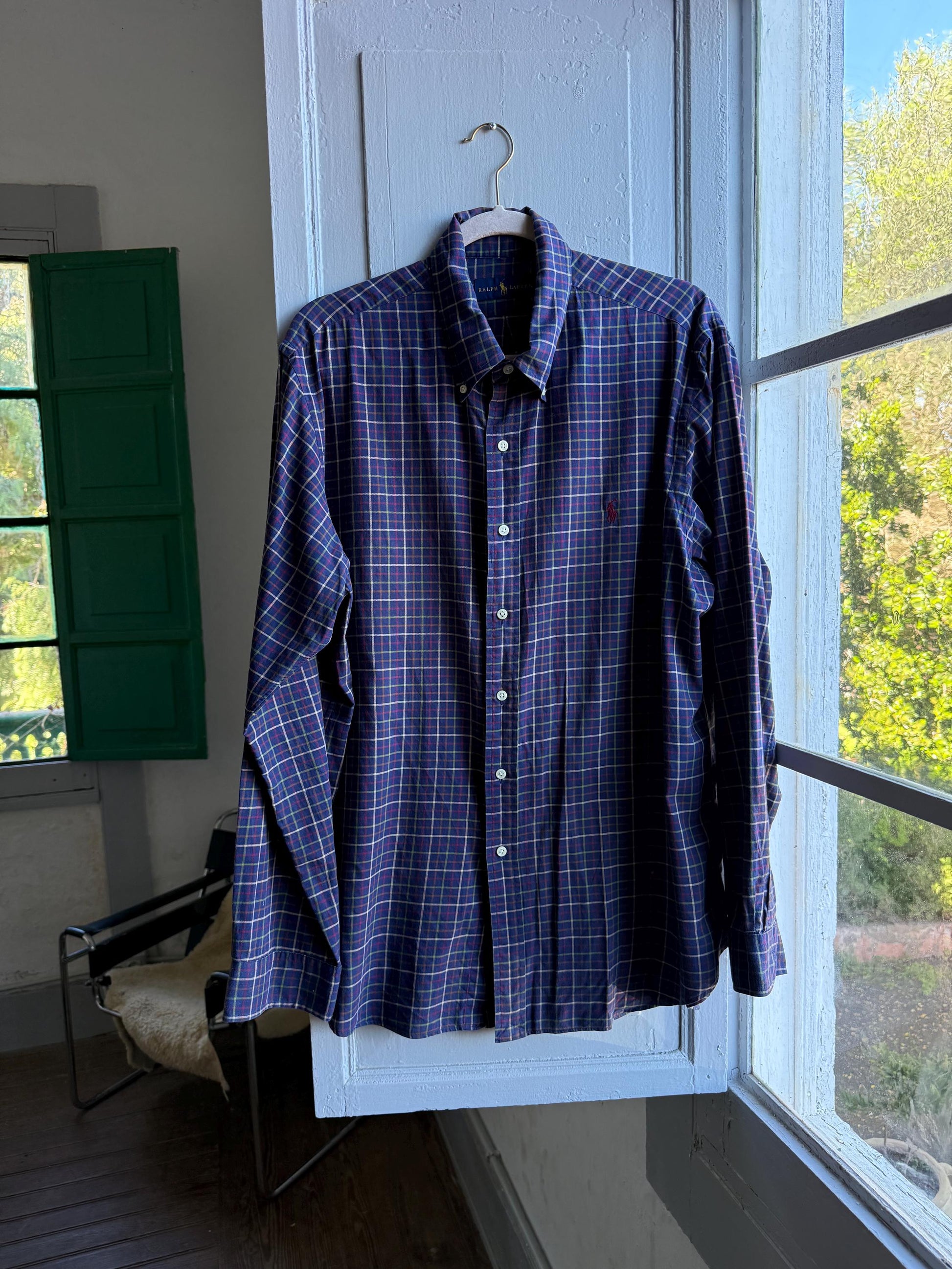 Vintage Ralph Lauren Blue Plaid Shirt — additional view 5
