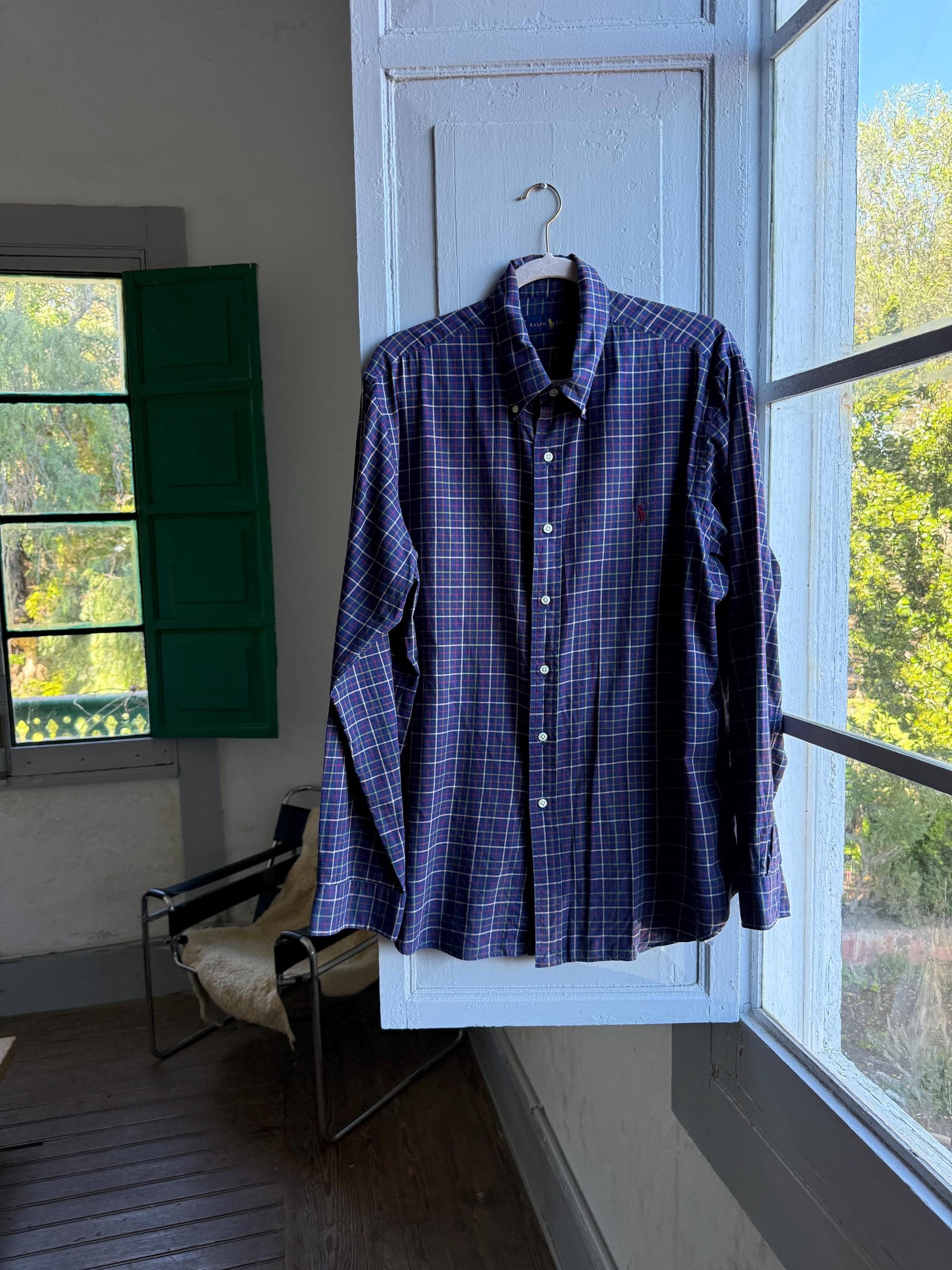 Vintage Ralph Lauren Blue Plaid Shirt — additional view 8