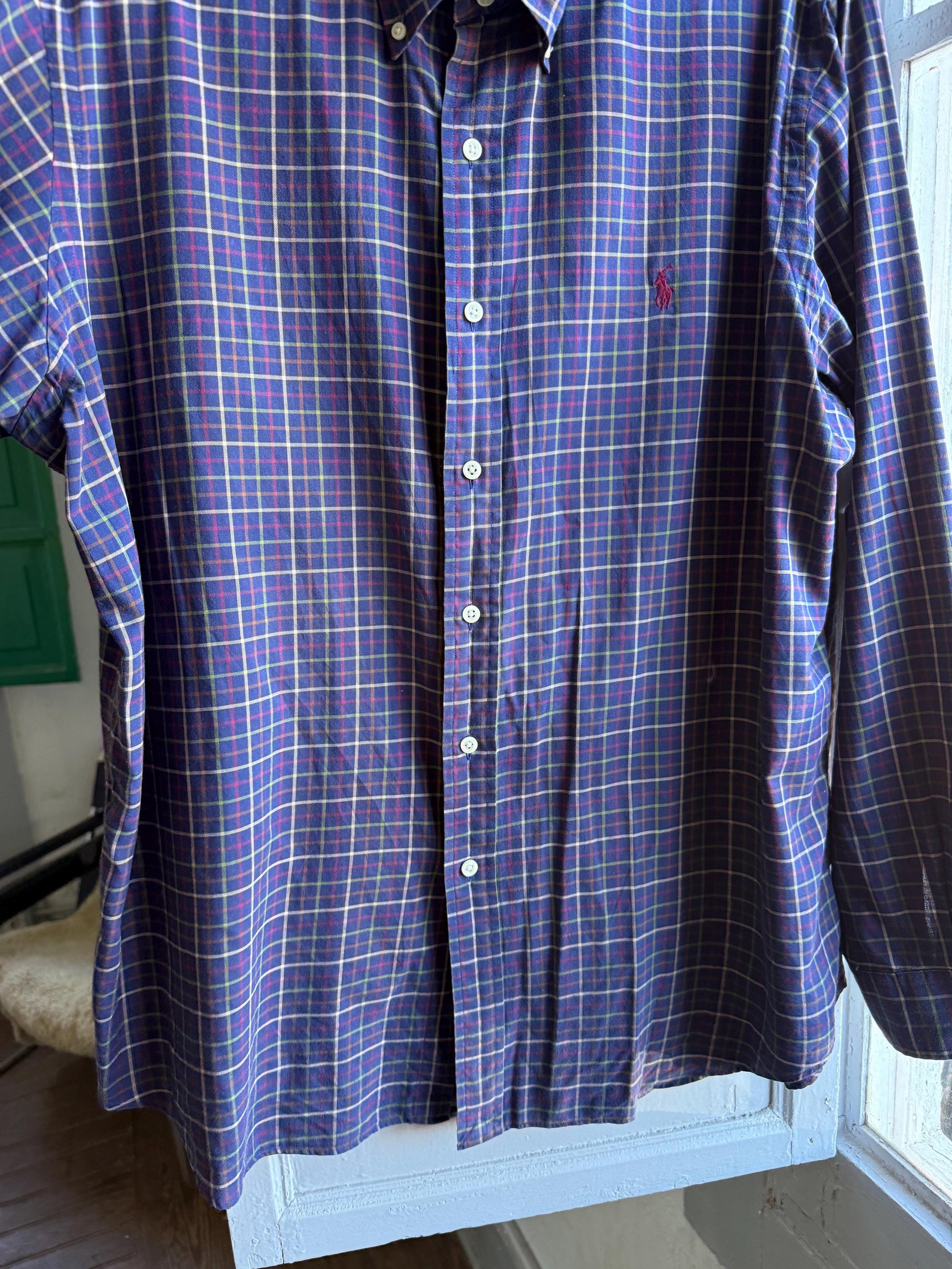 Vintage Ralph Lauren Blue Plaid Shirt — additional view 11