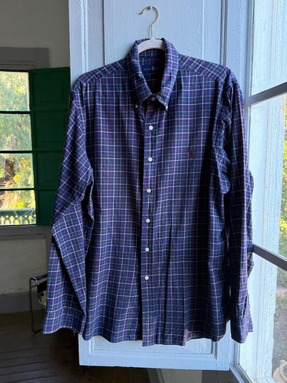 Vintage Ralph Lauren Blue Plaid Shirt — additional view 10