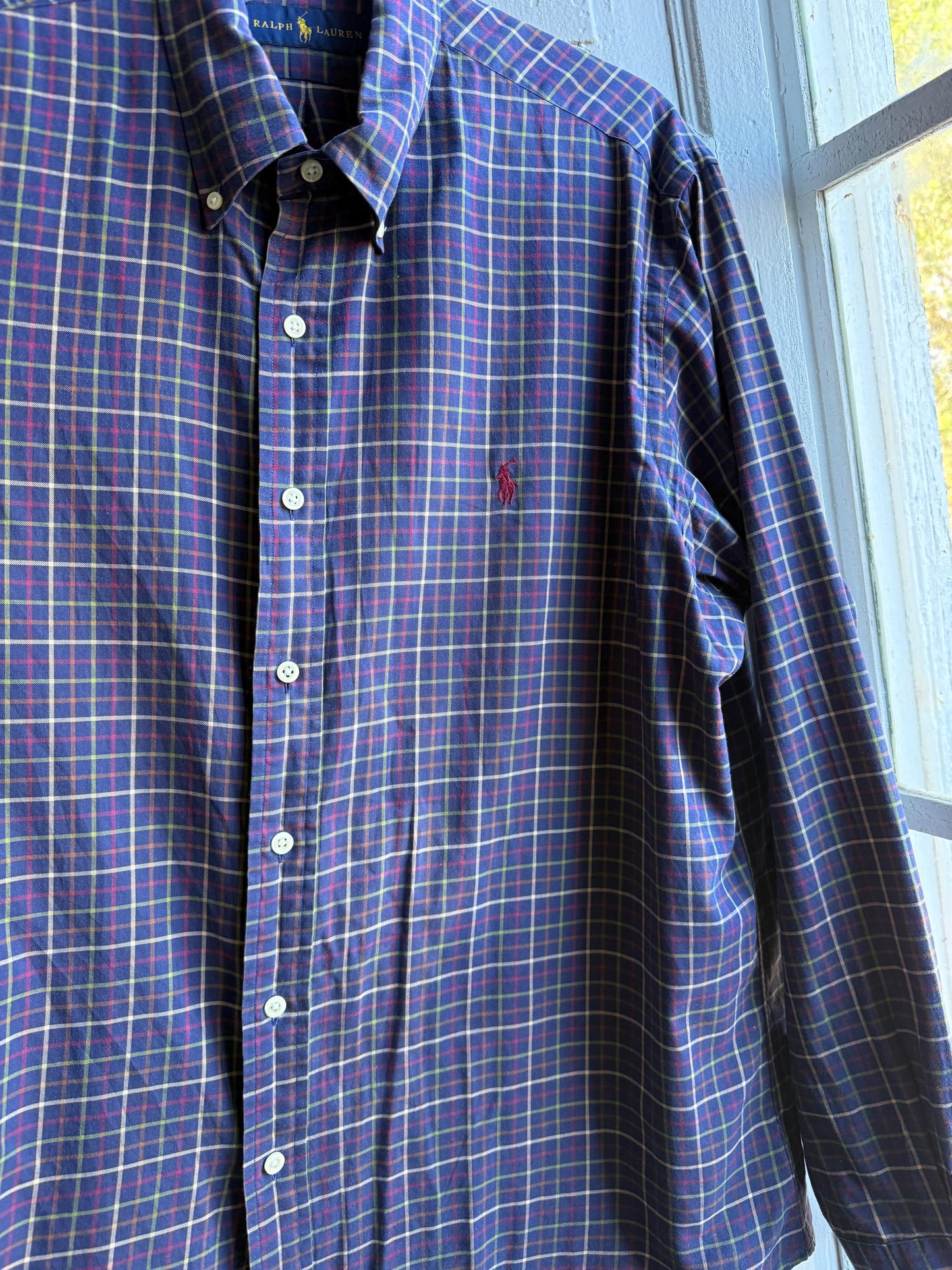 Vintage Ralph Lauren Blue Plaid Shirt — additional view 12
