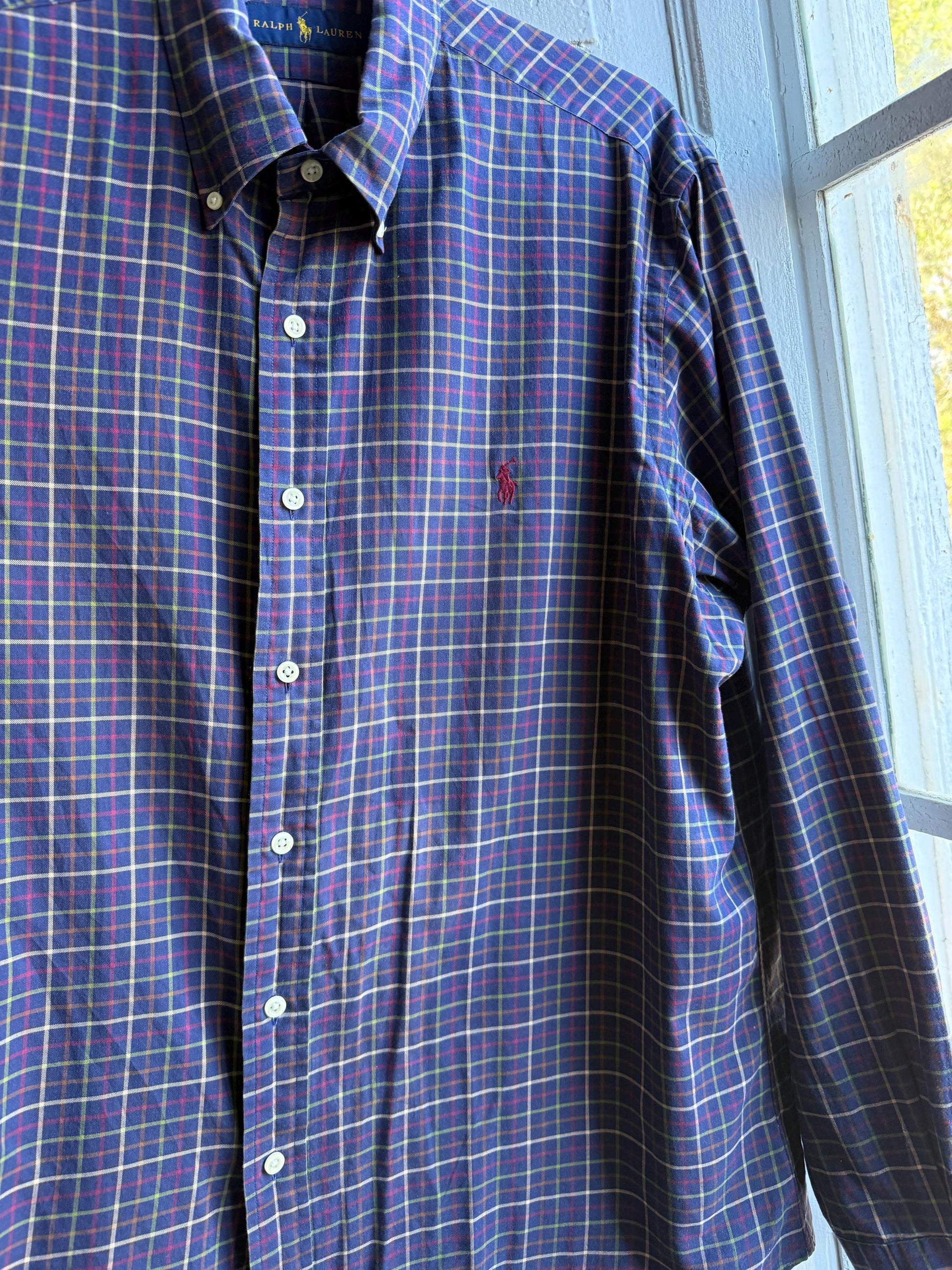 Vintage Ralph Lauren Blue Plaid Shirt — additional view 12