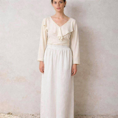 Ralph Lauren Off-White Ruffle Neck Blouse