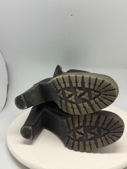 Vintage Black Leather High Heel Boots — additional view 8