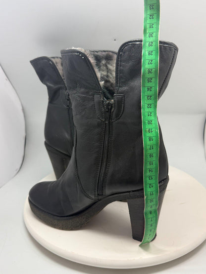 Vintage Black Leather High Heel Boots — additional view 10