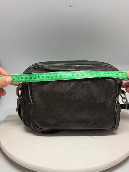 Vintage Black Leather Crossbody Bag — additional view 8