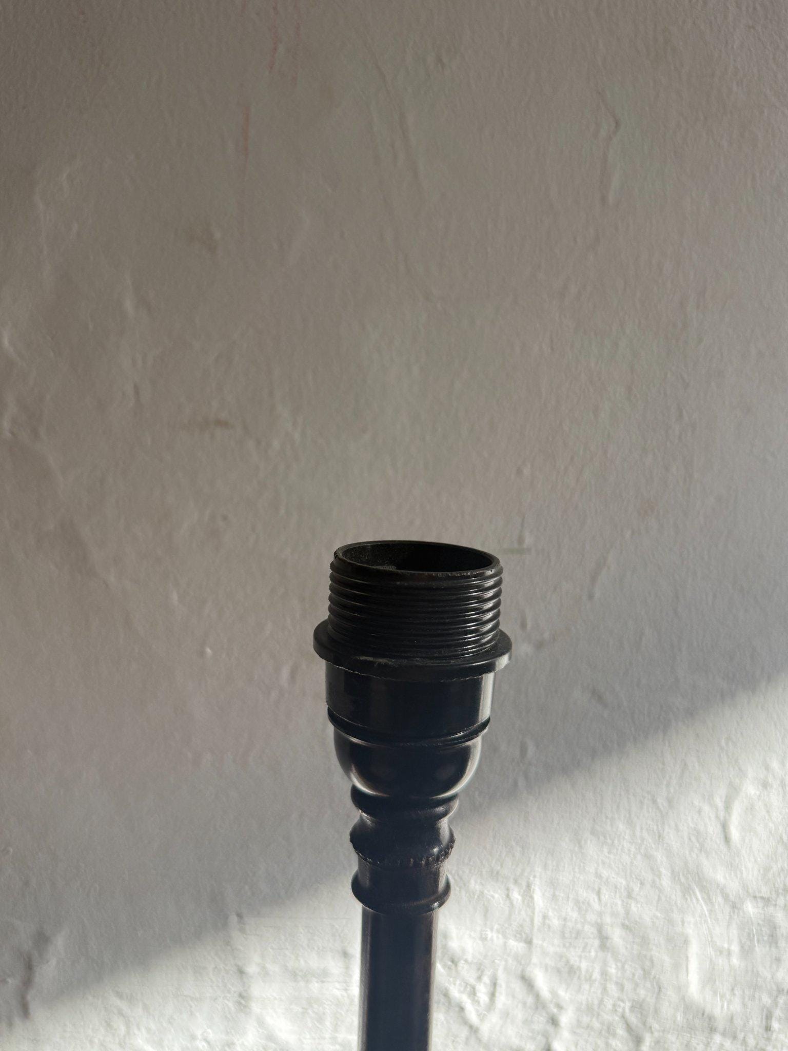 Vintage Brown Table Lamp with Striped Shade — additional view 10