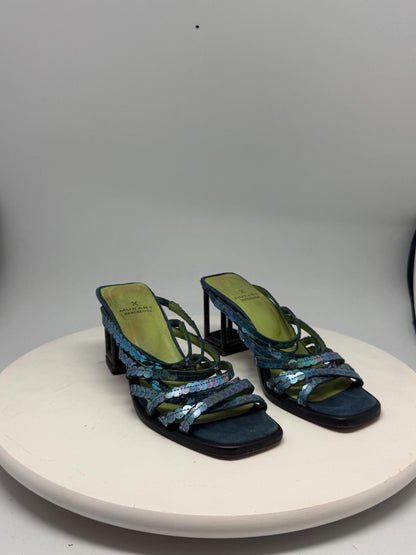 Barcelona Blue Green Leather Heels — additional view 7