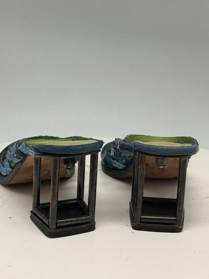 Barcelona Blue Green Leather Heels — additional view 10