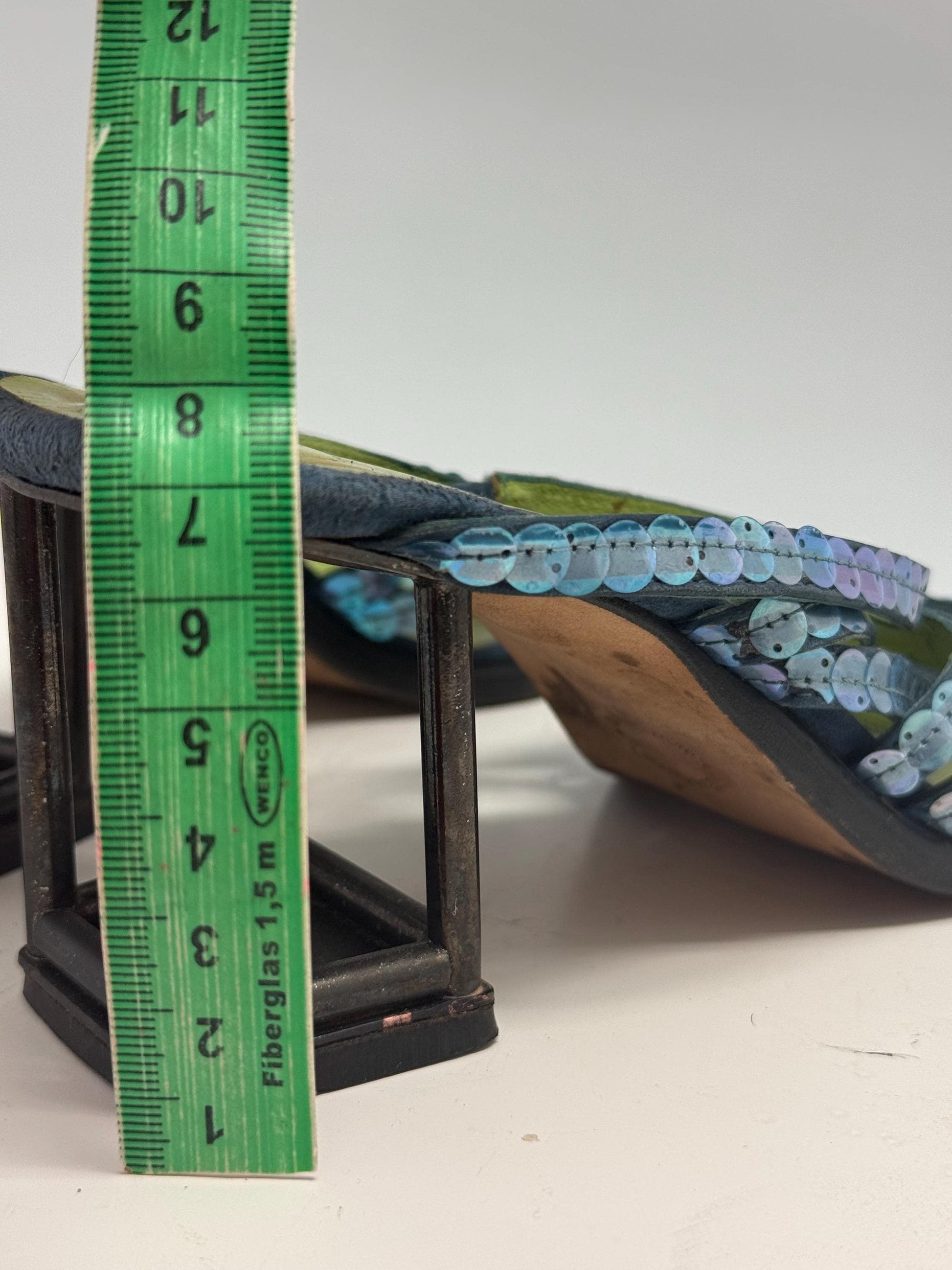 Barcelona Blue Green Leather Heels — additional view 13