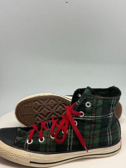 Vintage Plaid High Top Converse Sneakers — additional view 9