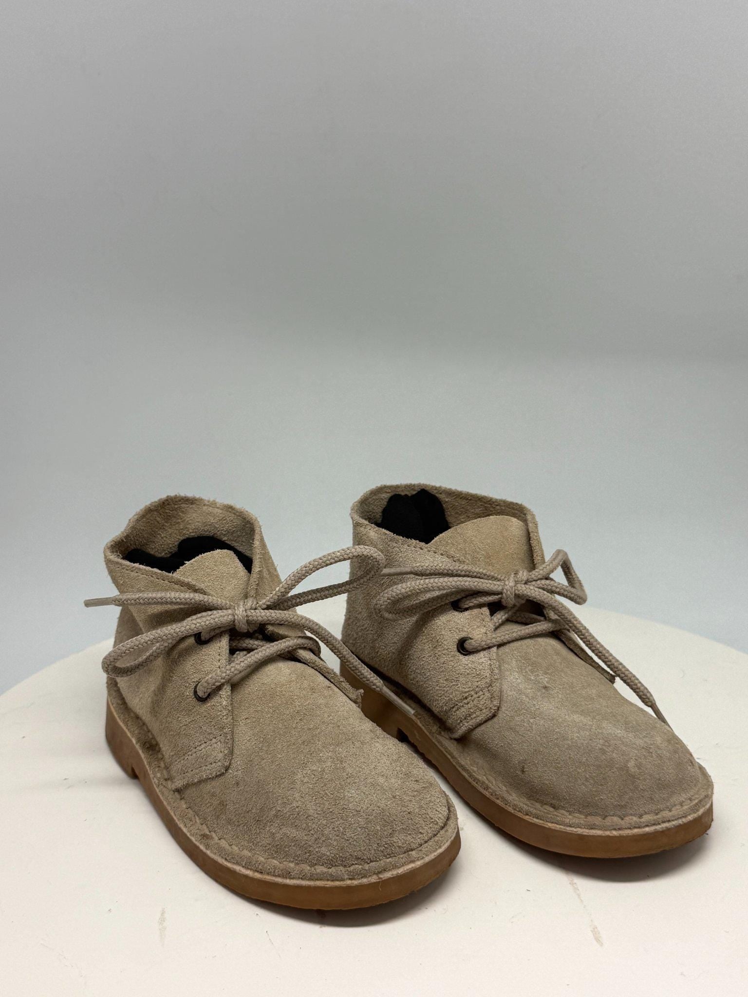 Beige Suede Ankle Boots for Kids — detail