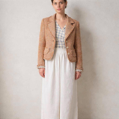 Vintage Orange Silk Tweed Jacket