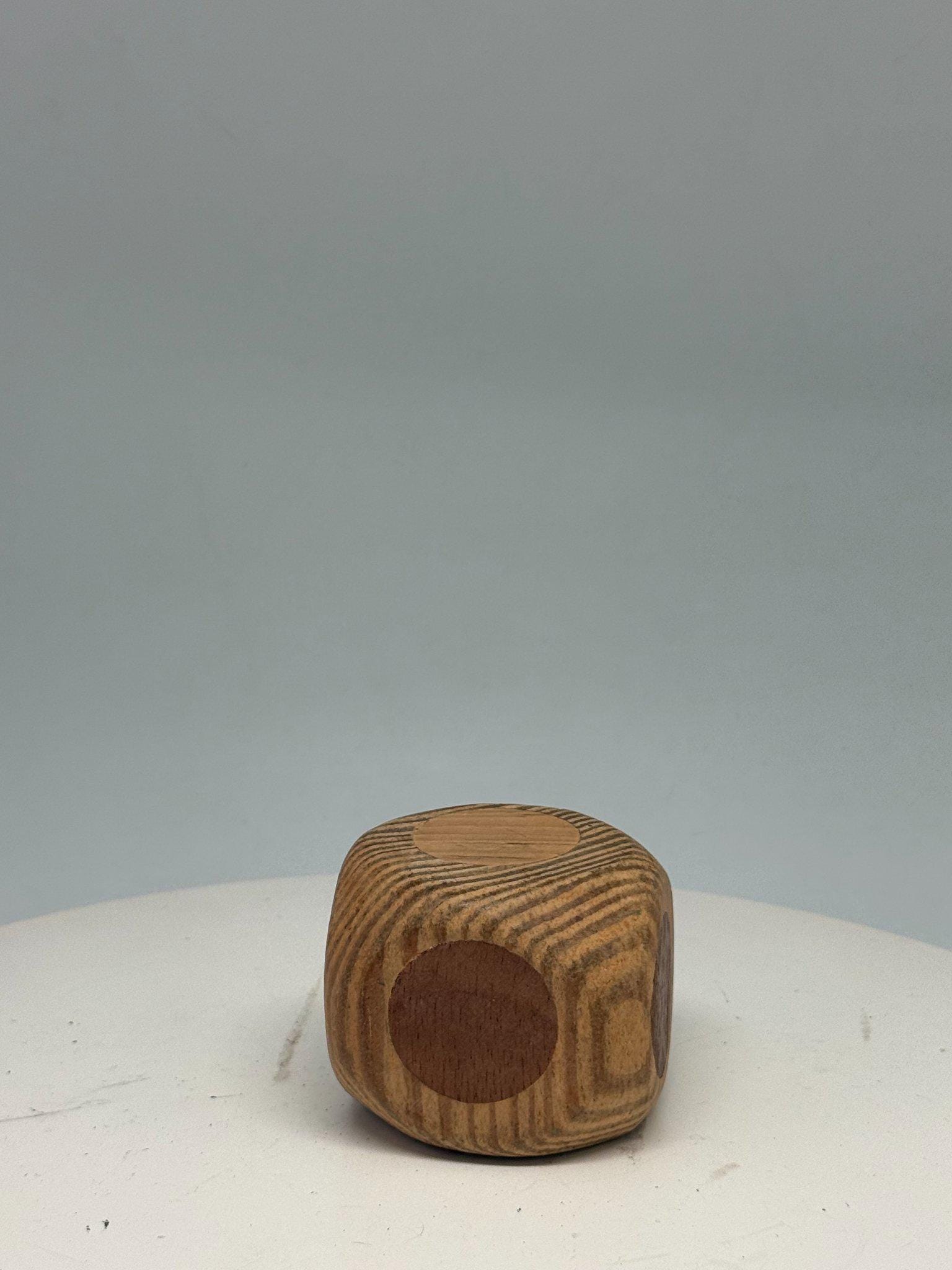 Minimalist Natural Wooden Baby Rattle — detail