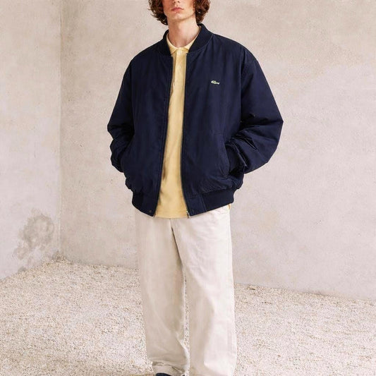 Vintage Lacoste Oversized Reversible Windbreaker Jacket, Men's XXL, Beige and Navy Blue, 80s 90s Fashion, Retro Sportswear