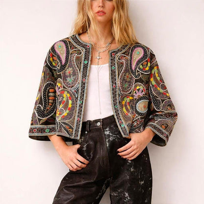 Silk Beaded Bohemian Evening Jacket