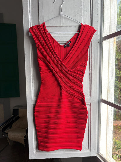 Sexy red bodycon dress, hourglass figure fit, Date night outfit, Valentines dress, XS