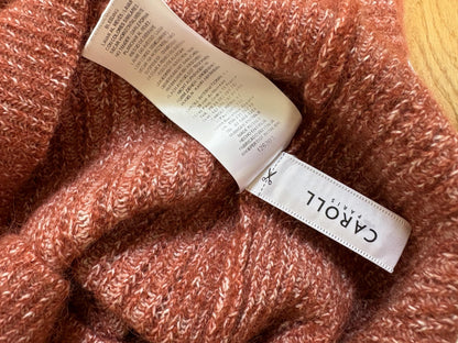 Caroll Paris Pink Wool Blend Jumper — fabric close-up