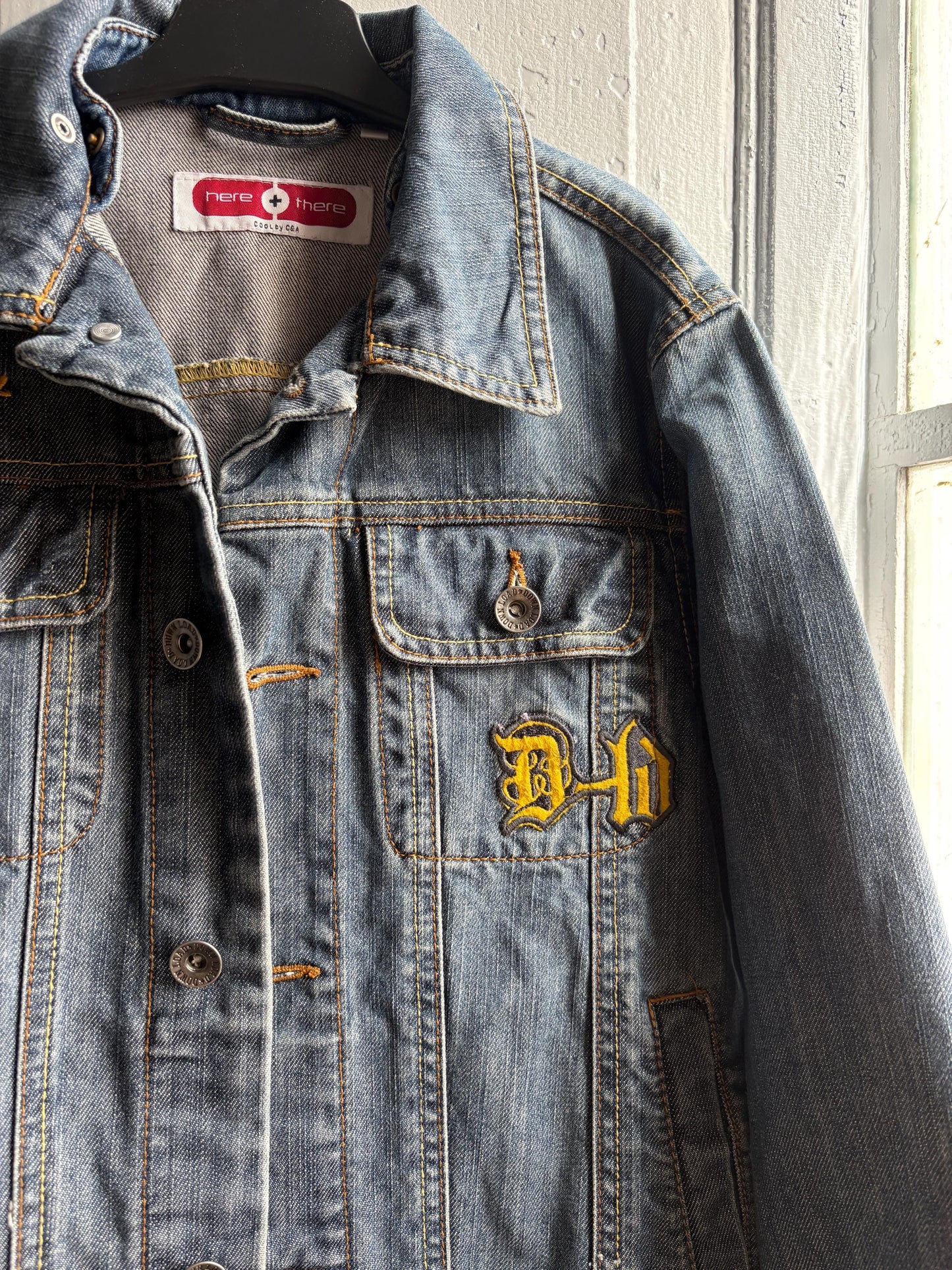 Vintage 90s Blue Denim Kids Jacket — back view