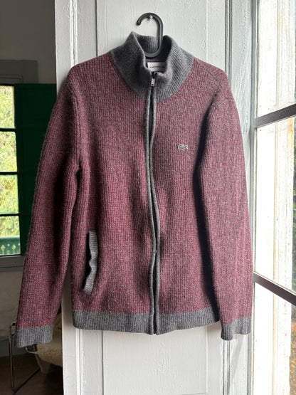 Vintage Red And Grey Wool Cardigan Vest — additional view 6