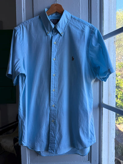 Light Blue Custom Fit Polo Shirt — back view
