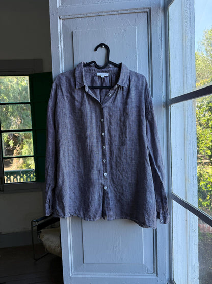 Linen Black And White Check Blouse — additional view 6