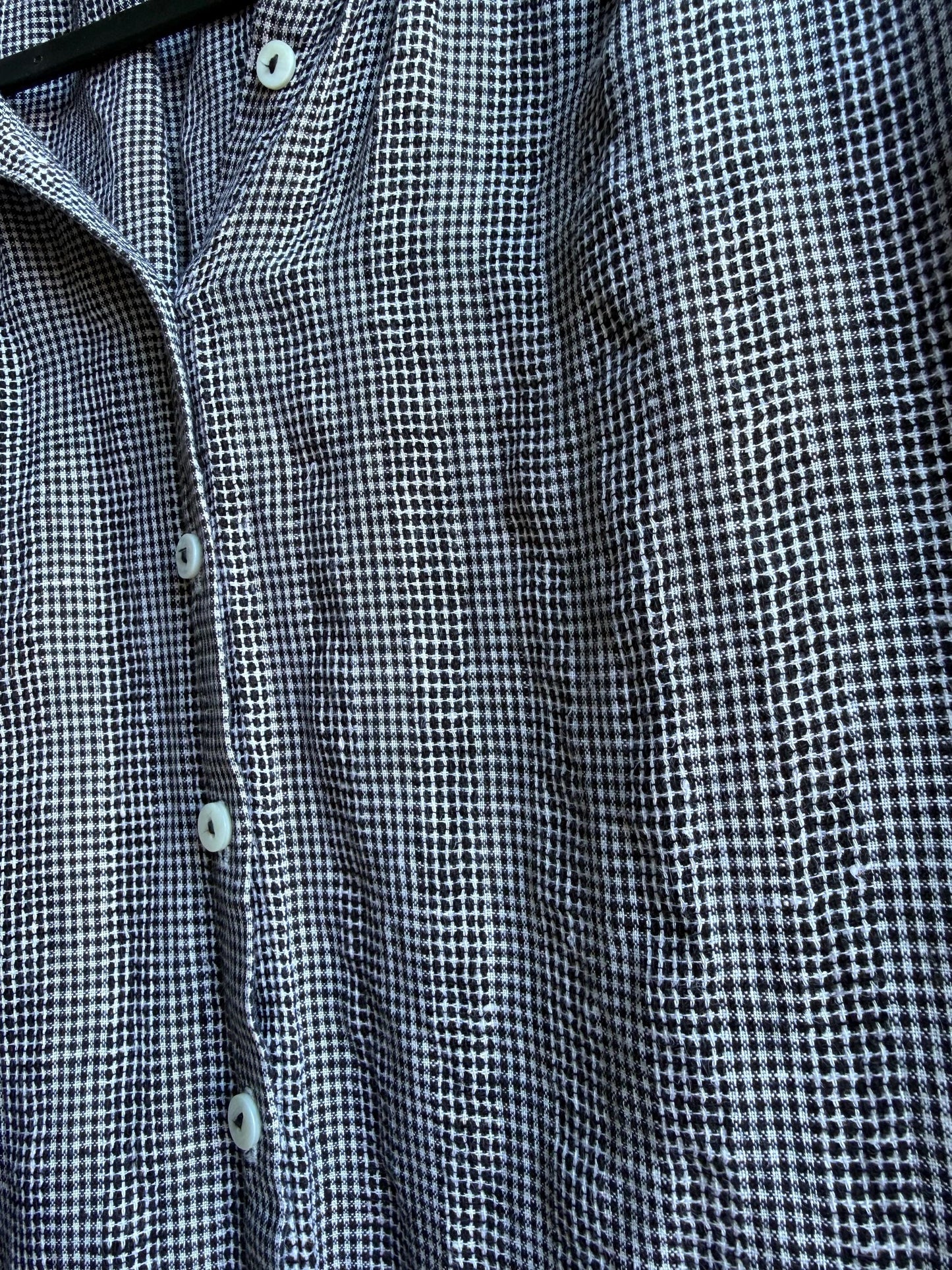 Linen Black And White Check Blouse — additional view 9
