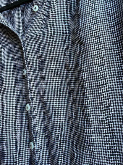 Linen Black And White Check Blouse — additional view 9