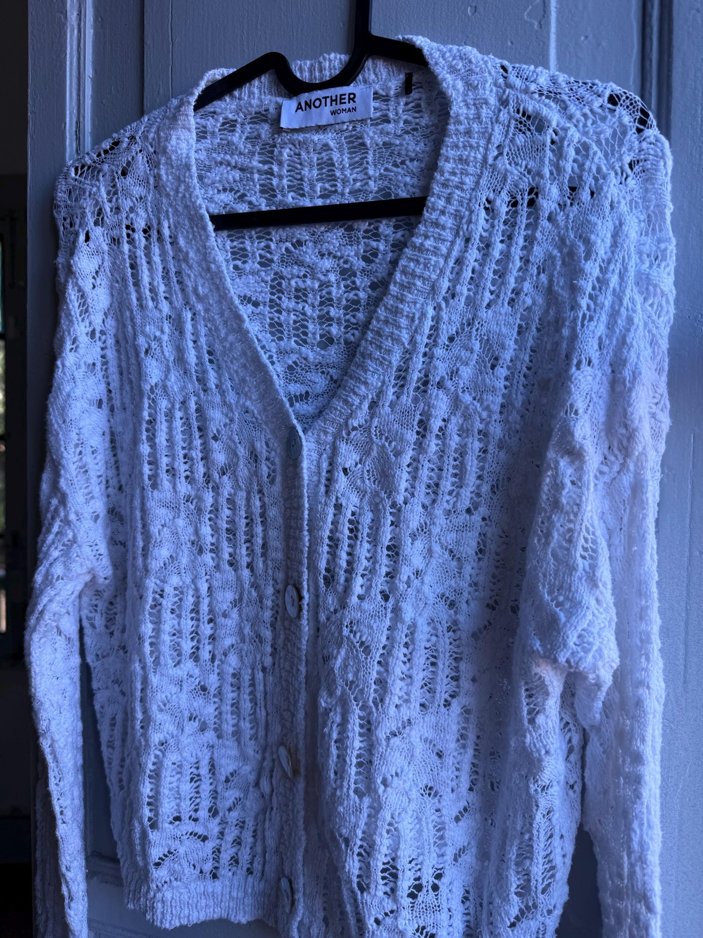 Vintage White Knit Vest With Pearl Buttons — additional view 10
