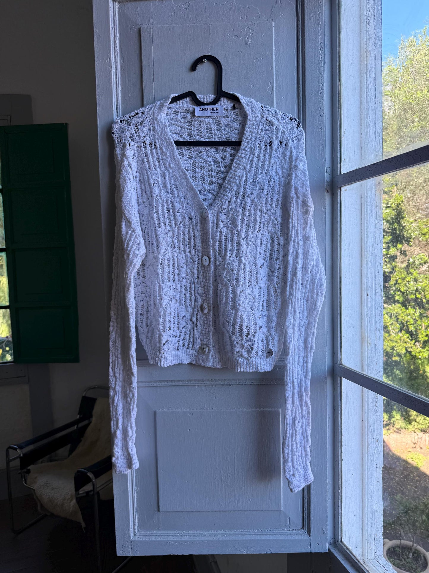 Vintage White Knit Vest With Pearl Buttons — additional view 15