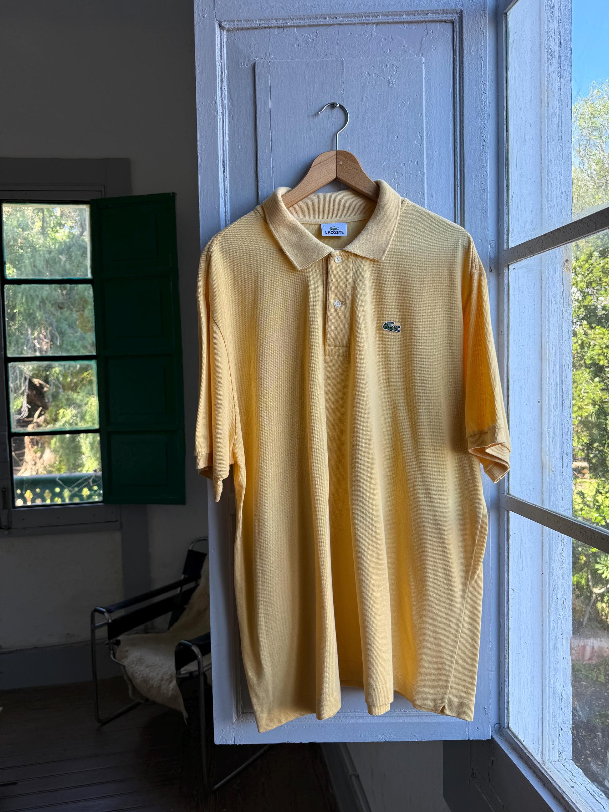 Vintage Yellow Lacoste Polo Shirt for Men — detail