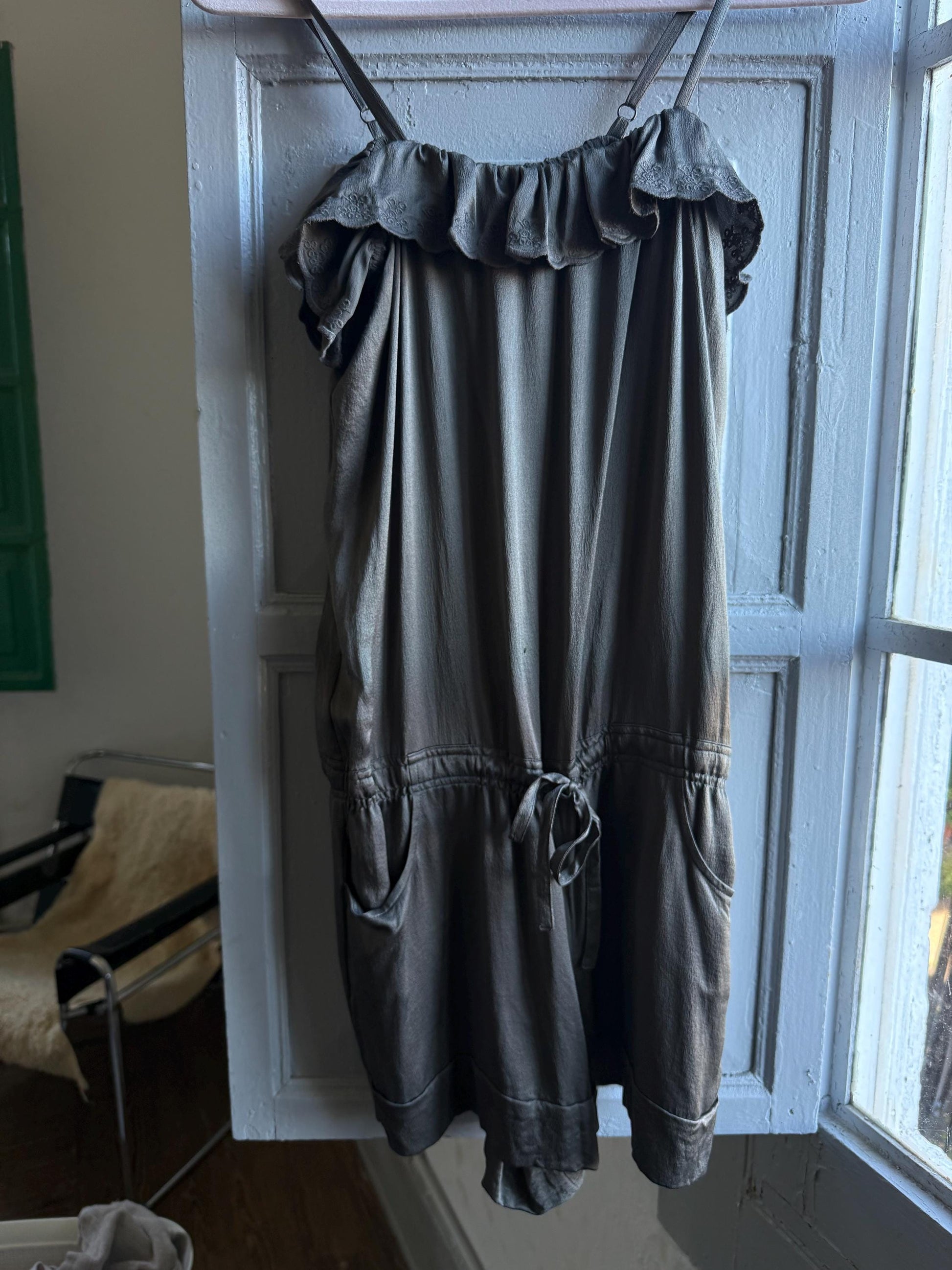 Grey Silk Jumpsuit by Spanish Designer