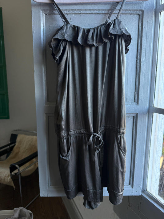 Grey Silk Jumpsuit by Spanish Designer
