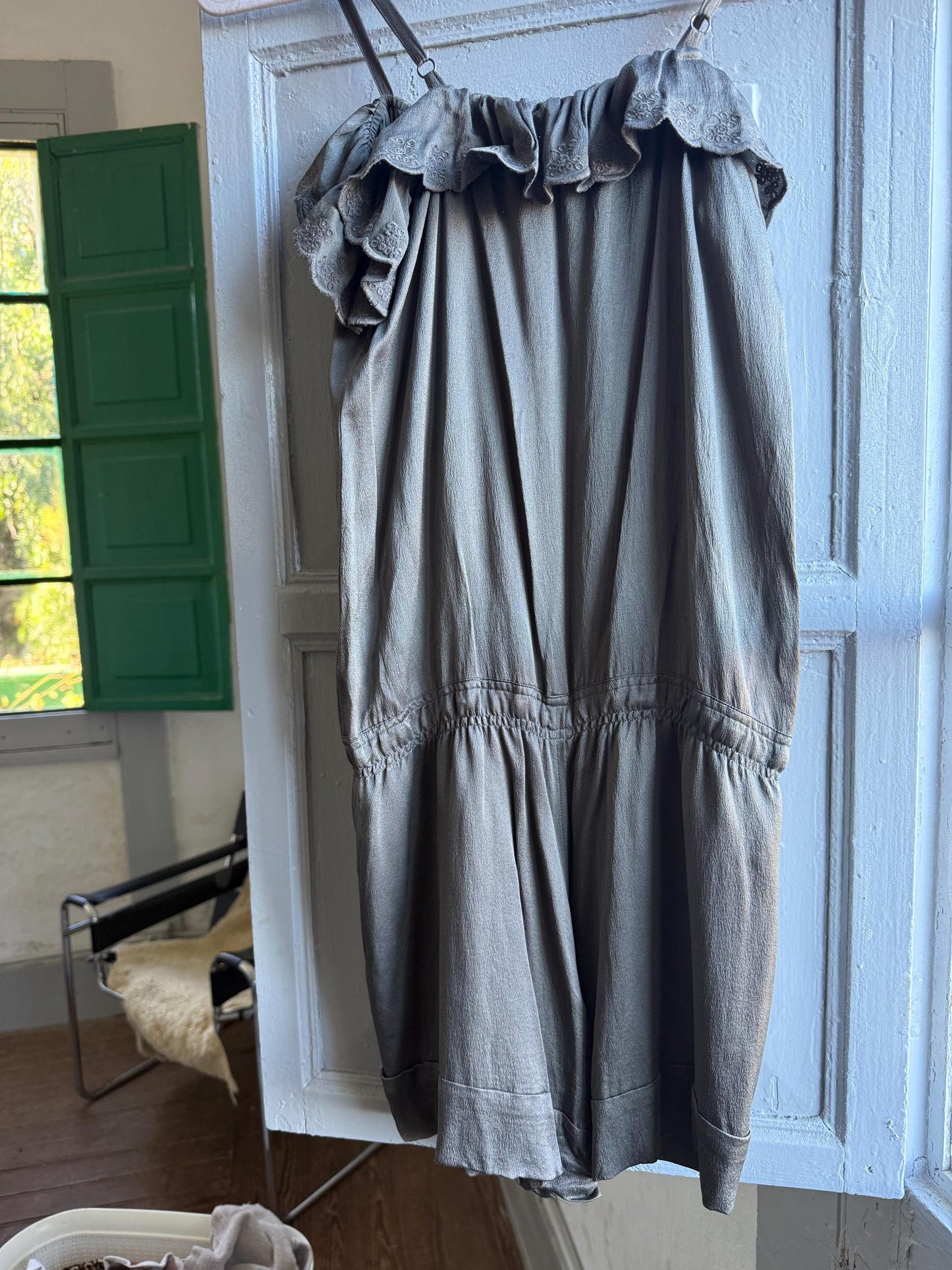 Grey Silk Jumpsuit by Spanish Designer — additional view 5
