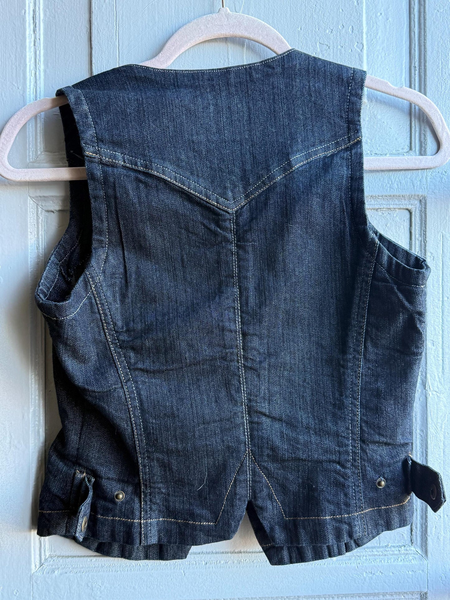 Y2k denim gilet, 90s jeans streetwear, size S