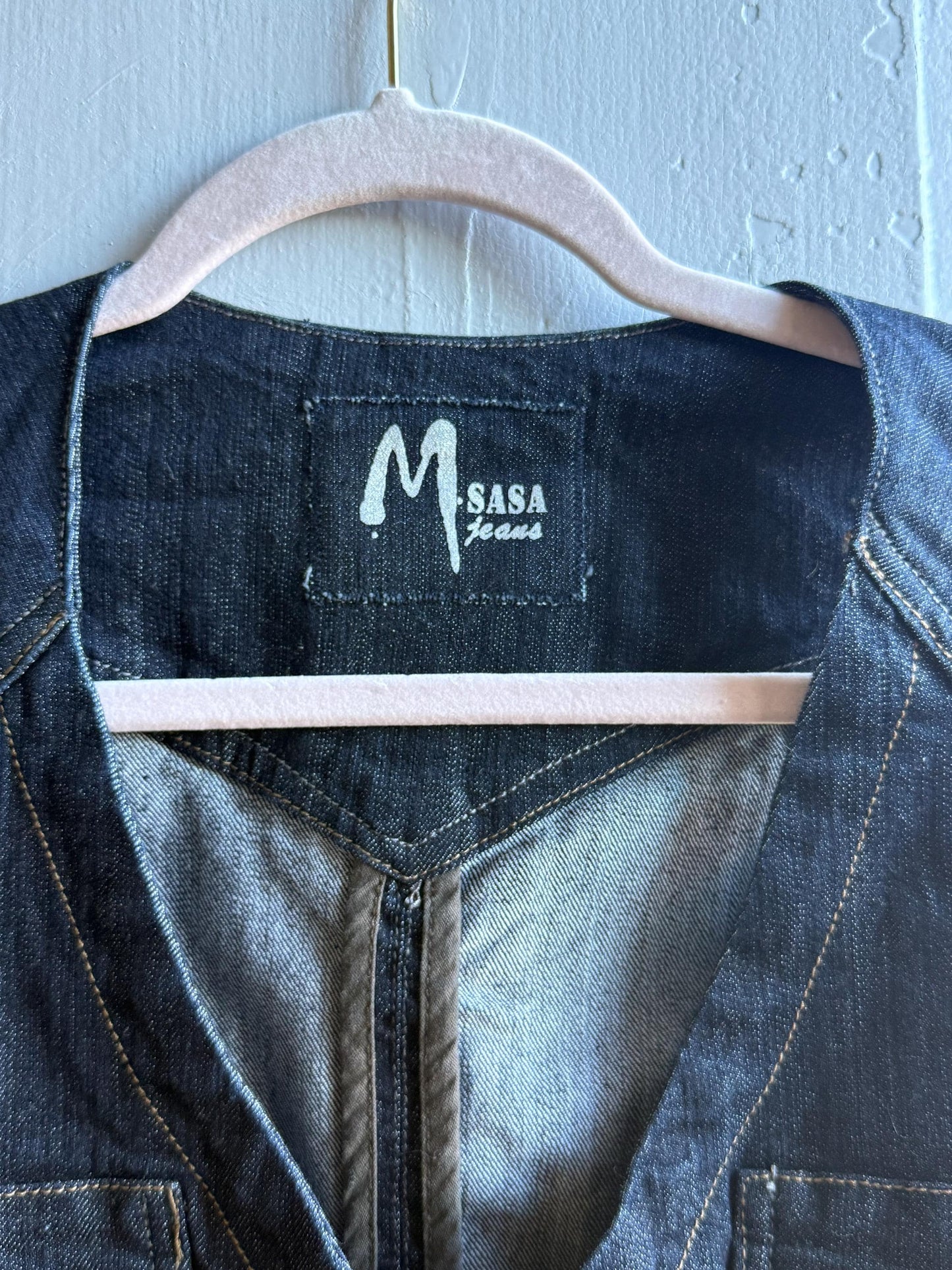 Y2k denim gilet, 90s jeans streetwear, size S