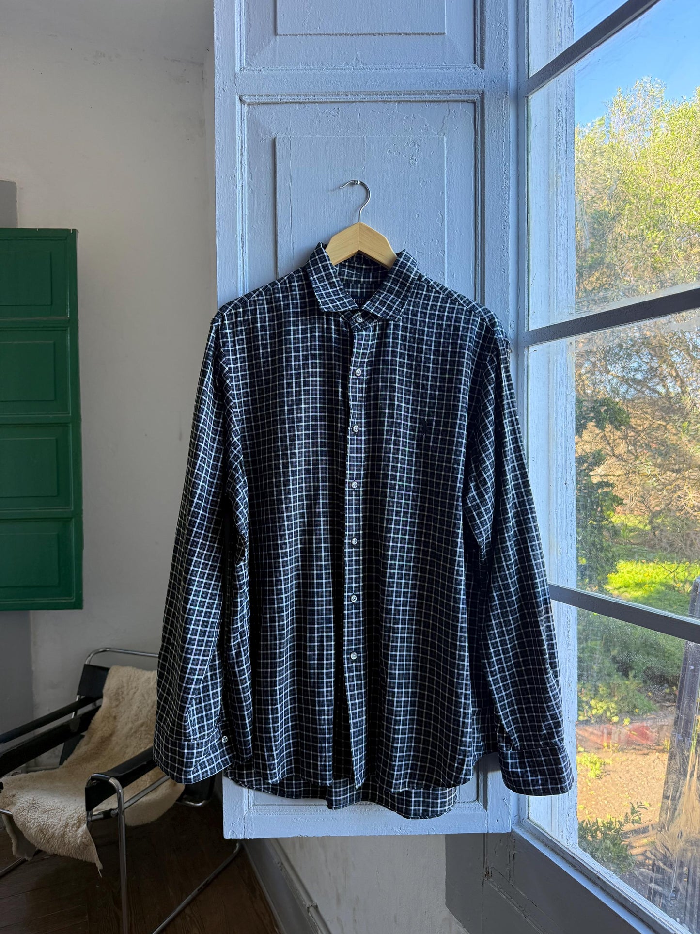 Polo Ralph Lauren Black White Plaid Shirt — detail