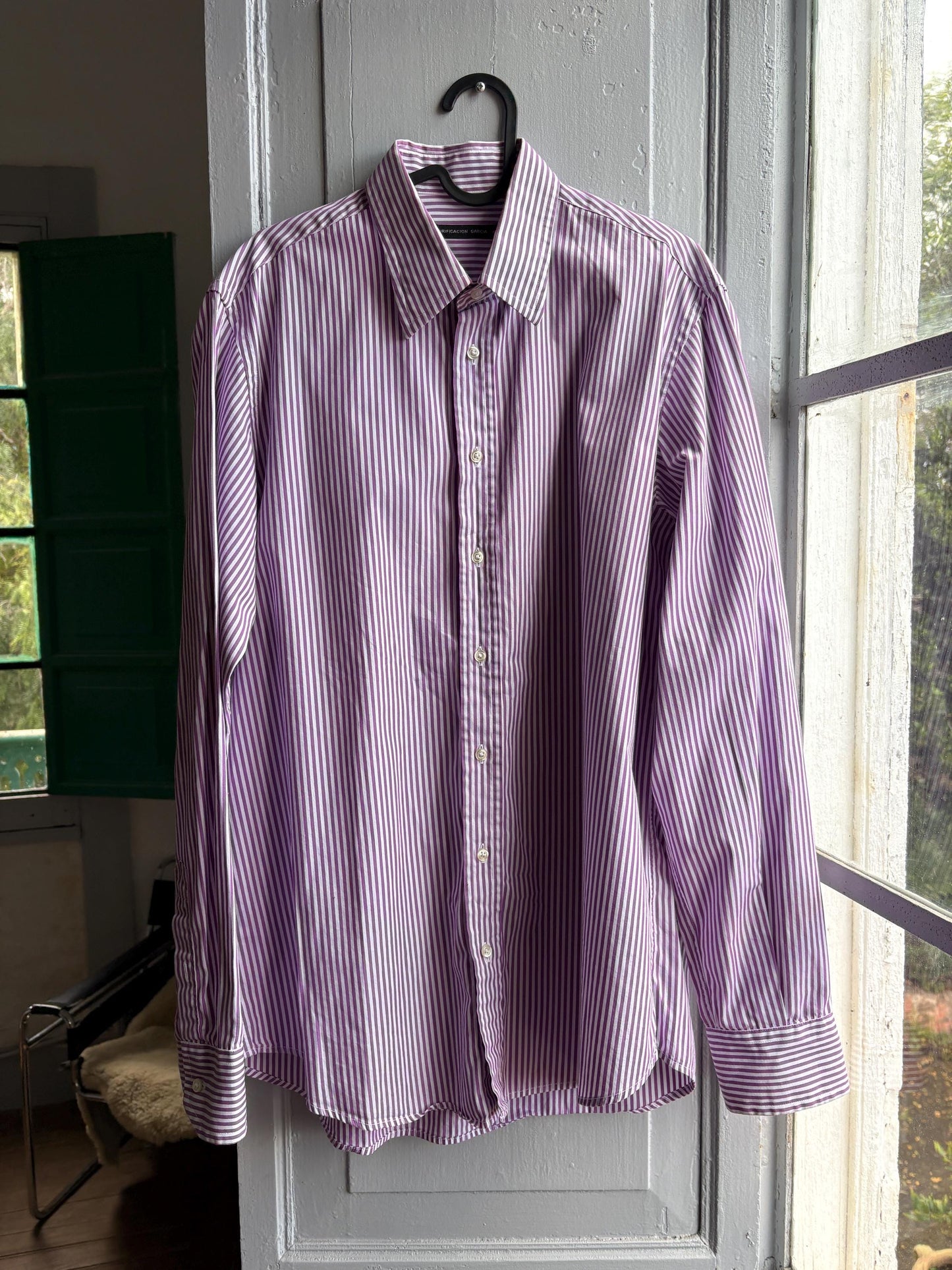 Purple Striped Button-Up Shirt by Purificación García — additional view 8