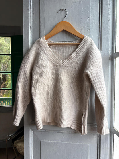 Off-White Cable Knit Wool Jumper for Girls — additional view 13