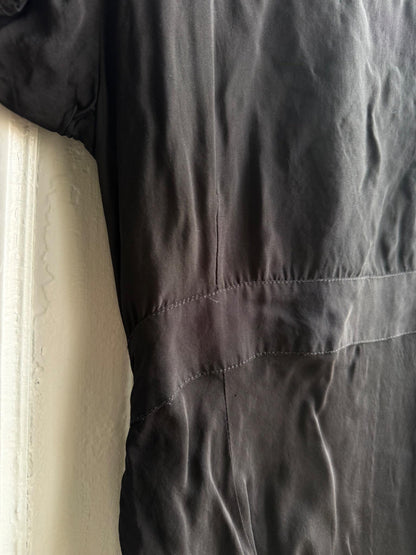 Black V-Neck Waistline Blouse for Women — back view