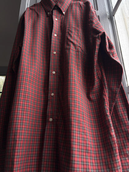 Red Plaid Cotton Button-Up Shirt — additional view 12