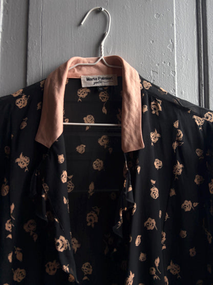 Vintage Silk Floral Ruffle Blouse — additional view 8