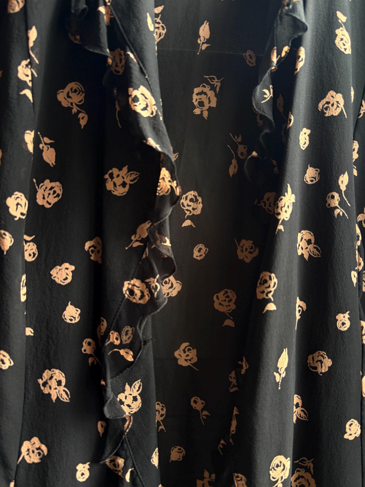 Vintage Silk Floral Ruffle Blouse — additional view 15