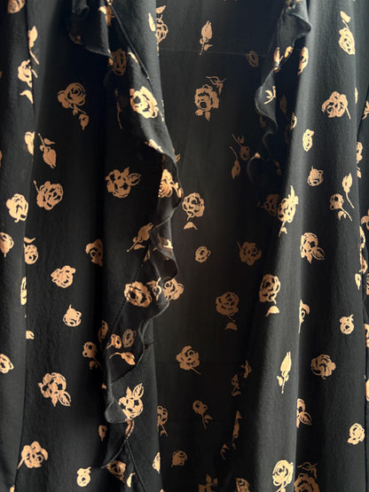 Vintage Silk Floral Ruffle Blouse — additional view 15