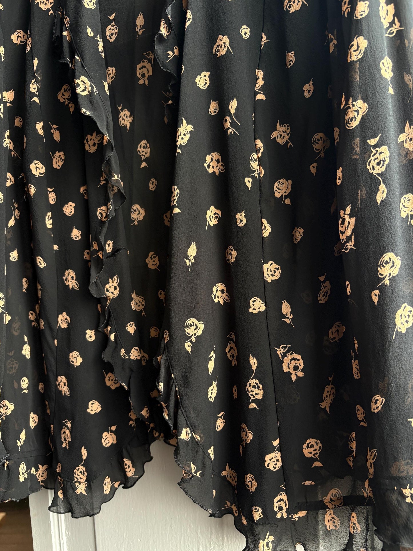 Vintage Silk Floral Ruffle Blouse — additional view 6