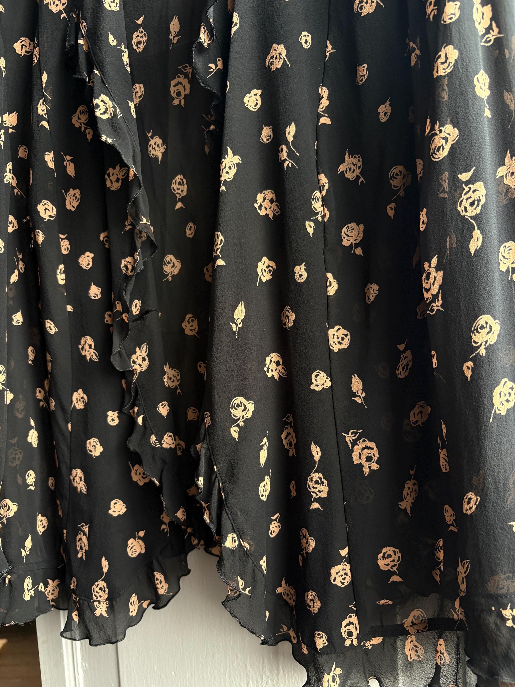 Vintage Silk Floral Ruffle Blouse — additional view 6