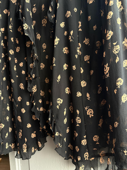 Vintage Silk Floral Ruffle Blouse — additional view 6