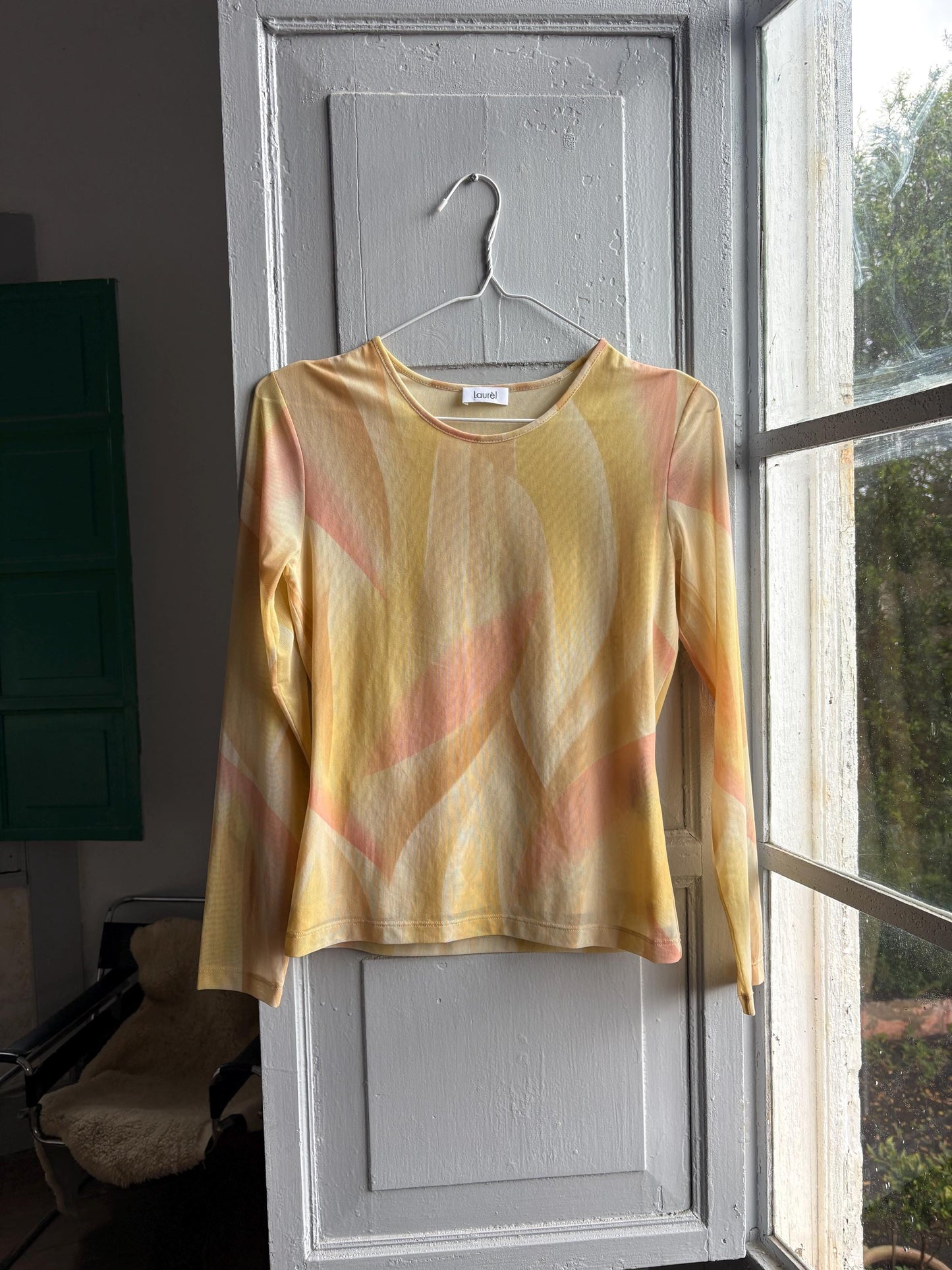 Laurèl Multicolored Sheer Net Top — detail