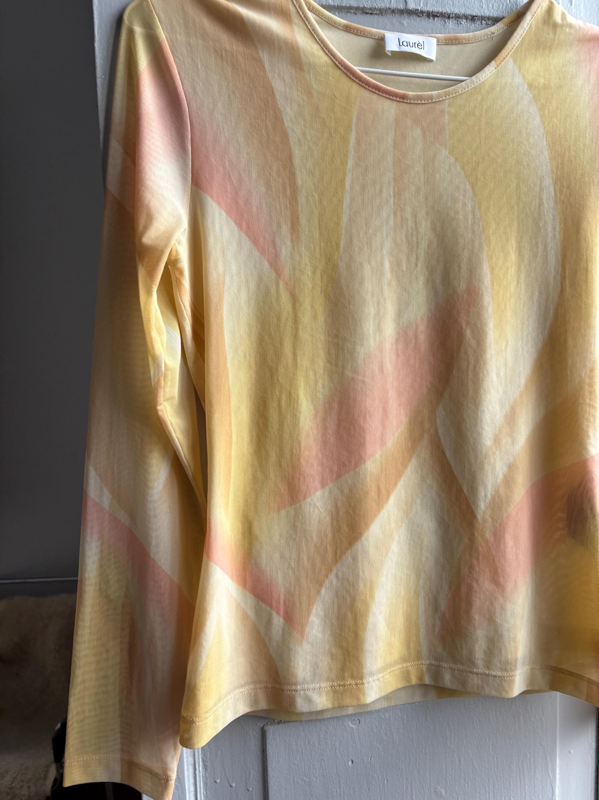 Laurèl Multicolored Sheer Net Top — back view